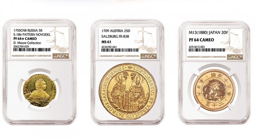 42 из 50 самых дорогих монет, проданных на аукционе NYINC, получили свой грейд в NGC